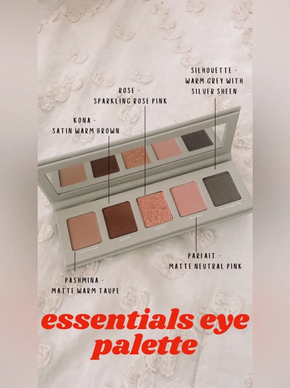 Neutral Eyeshadow Palette - Rose, Kona, Pashmina, Parfait, Silhouette
